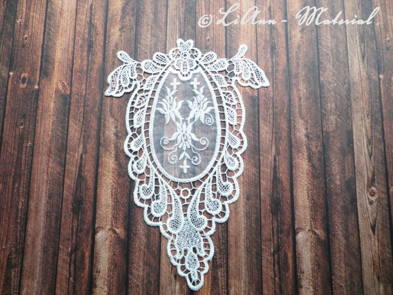 1 Große Weiße Applikation Ornament - Spitzeneinsatz 1 Große Weiße Applikation Ornament - Spitzeneinsatz von LiAnnMaterial