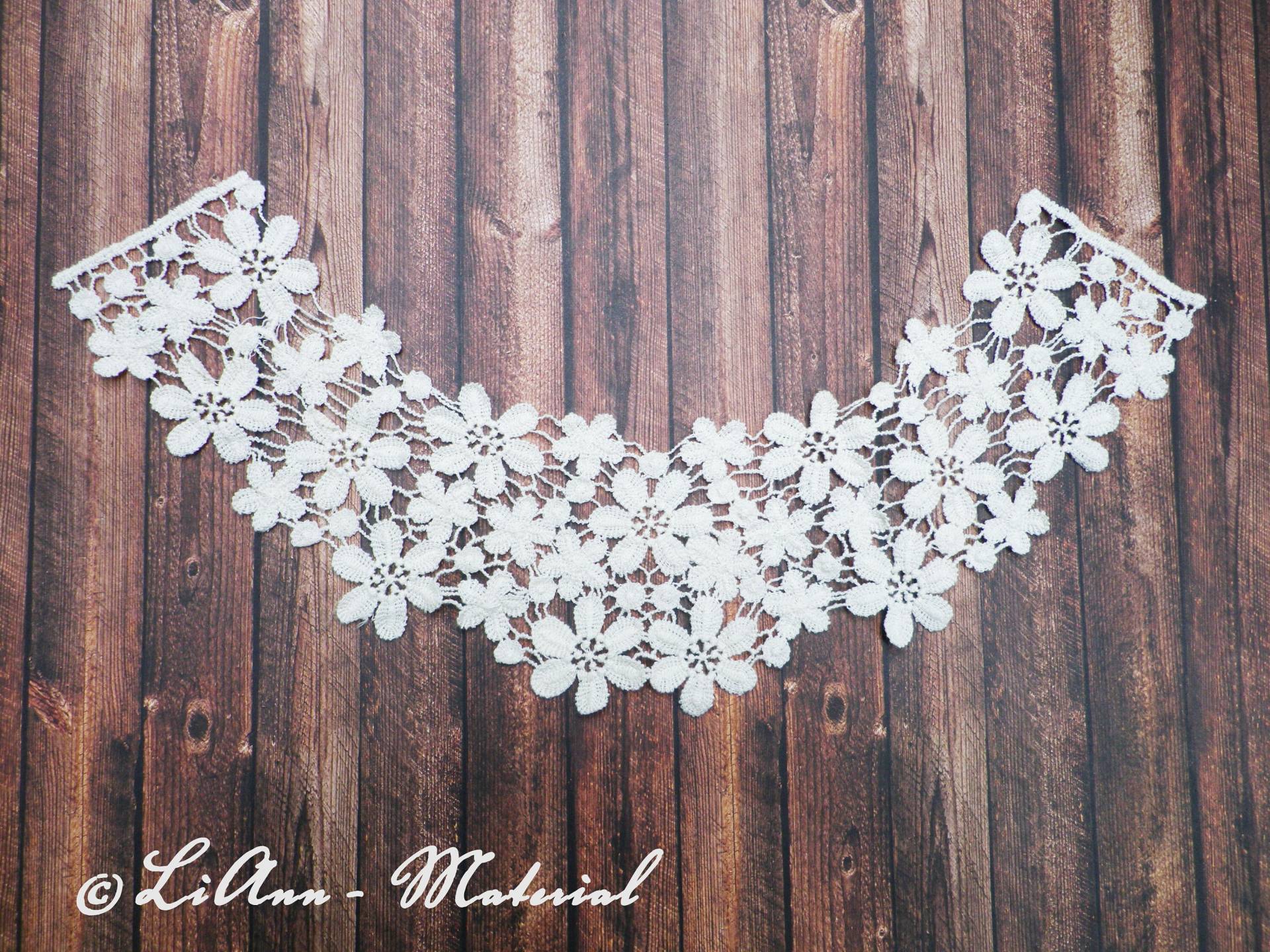 1 Hellbeiger Stickerei Kragen Spitze 1Teilig - Spitzeneinsatz von LiAnnMaterial