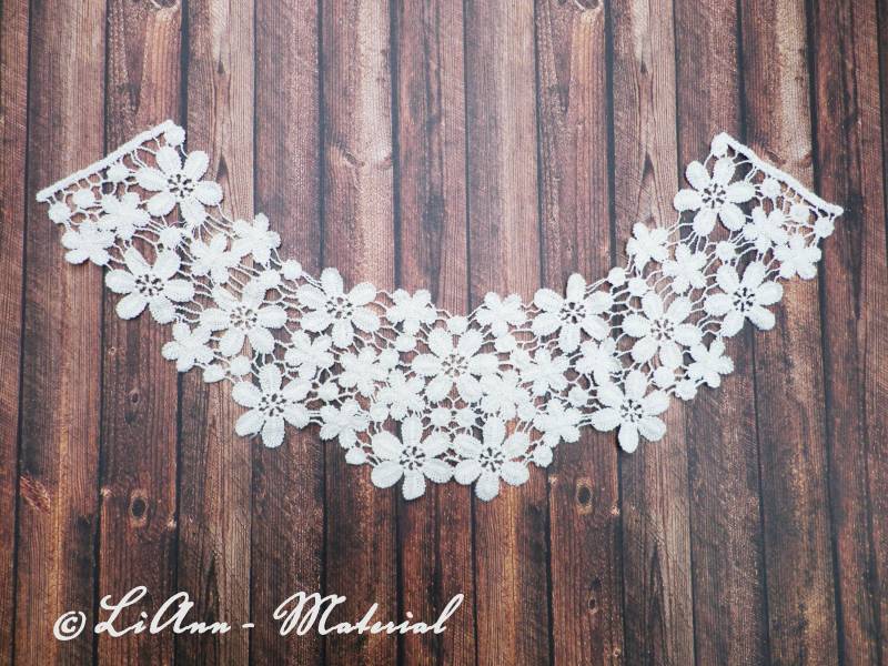 1 Hellbeiger Stickerei Kragen Spitze 1Teilig - Spitzeneinsatz von LiAnnMaterial