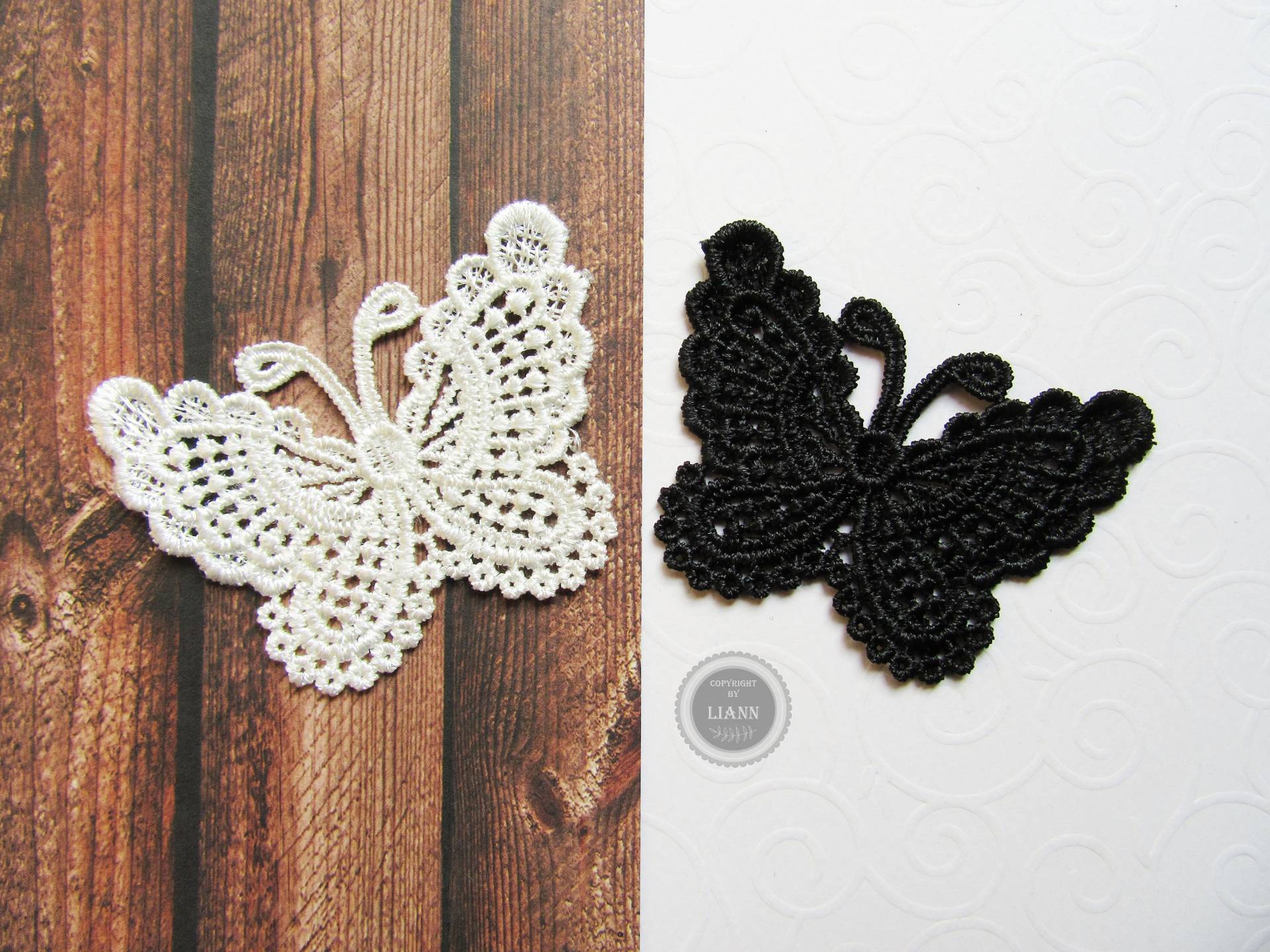 1 Kleine Applikation Schmetterling, Schwarz Oder Weiß 1 Kleine Applikation Schmetterling, Schwarz Oder Weiß von LiAnnMaterial