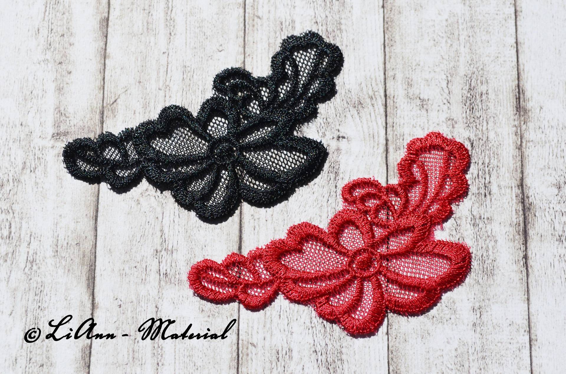 1 Kleine Applikation Schwarz Oder Rot, Sehr Weich - Spitzeneinsatz von LiAnnMaterial