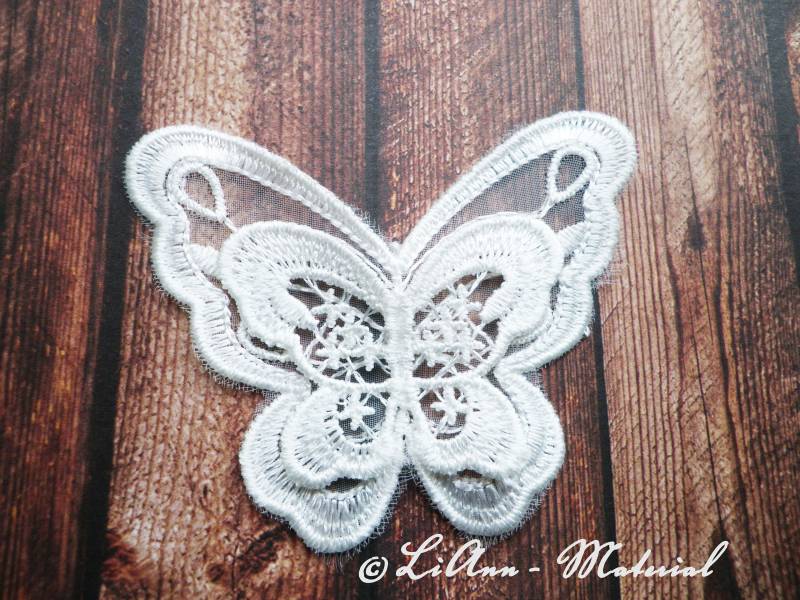 1 Kleine Weiße Applikation Schmetterling, Doppelt 1 Kleine Weiße Applikation Schmetterling, Doppelt von LiAnnMaterial