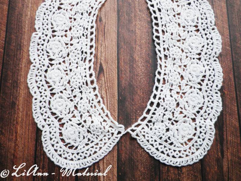 1 Schneeweißer Stickerei Kragen Spitze Zweiteilig 1 Schneeweißer Stickerei Kragen Spitze Zweiteilig von LiAnnMaterial