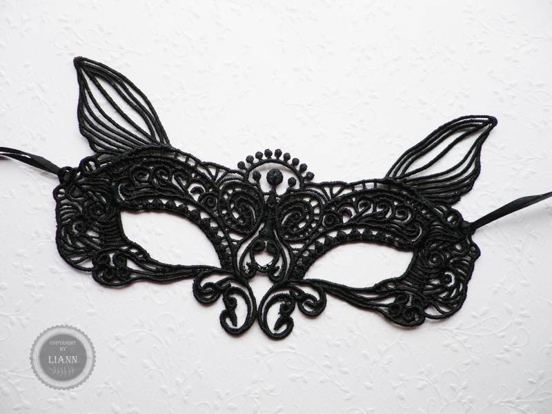 1 Schwarze Spitzenmaske Katze von LiAnnMaterial