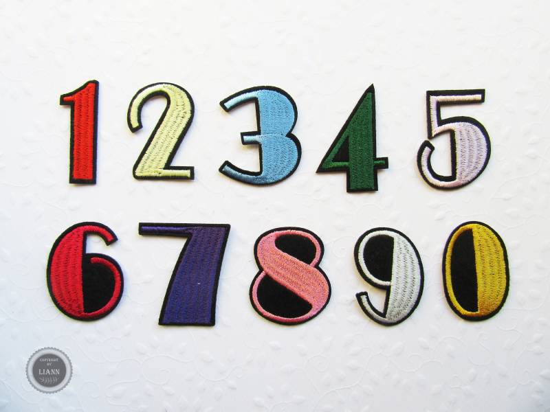 1 Stickerei-Ziffer Zum Aufbügeln, Bunt 1 Stickerei-Ziffer Zum Aufbügeln, Bunt von LiAnnMaterial
