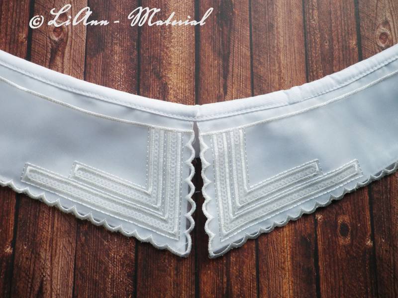 1 Weißer Stickerei Kragen Mit Steg, Doppelt von LiAnnMaterial