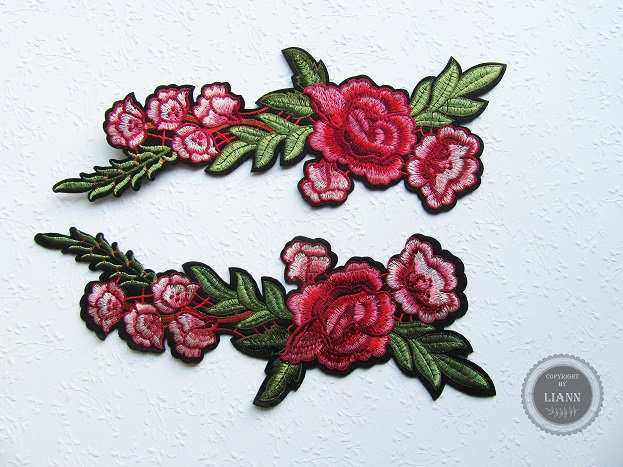 2 Bügelbilder Applikation Rosen Stickerei 2 Bügelbilder Applikation Rosen Stickerei von LiAnnMaterial