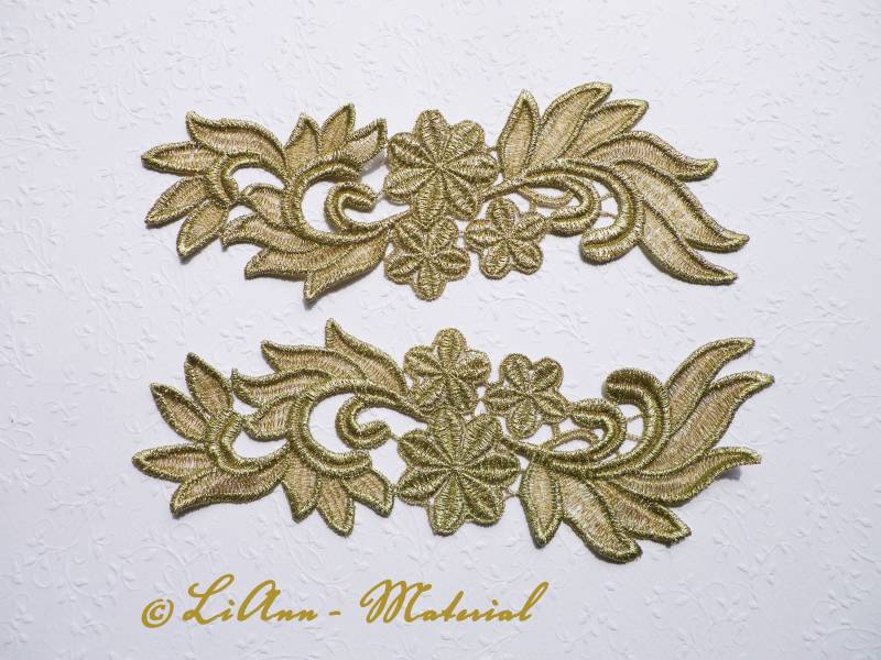 2 Große Goldene Applikation Blumenranke 2 Große Goldene Applikation Blumenranke von LiAnnMaterial