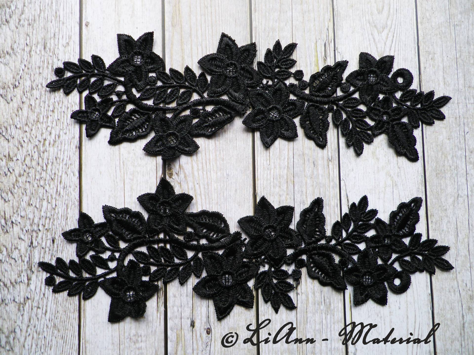 2 Große Schwarze Applikation Blumenranke 2 Große Schwarze Applikation Blumenranke von LiAnnMaterial