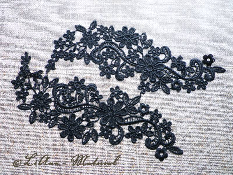 2 Große Schwarze Applikation Blumenranke 2 Große Schwarze Applikation Blumenranke von LiAnnMaterial