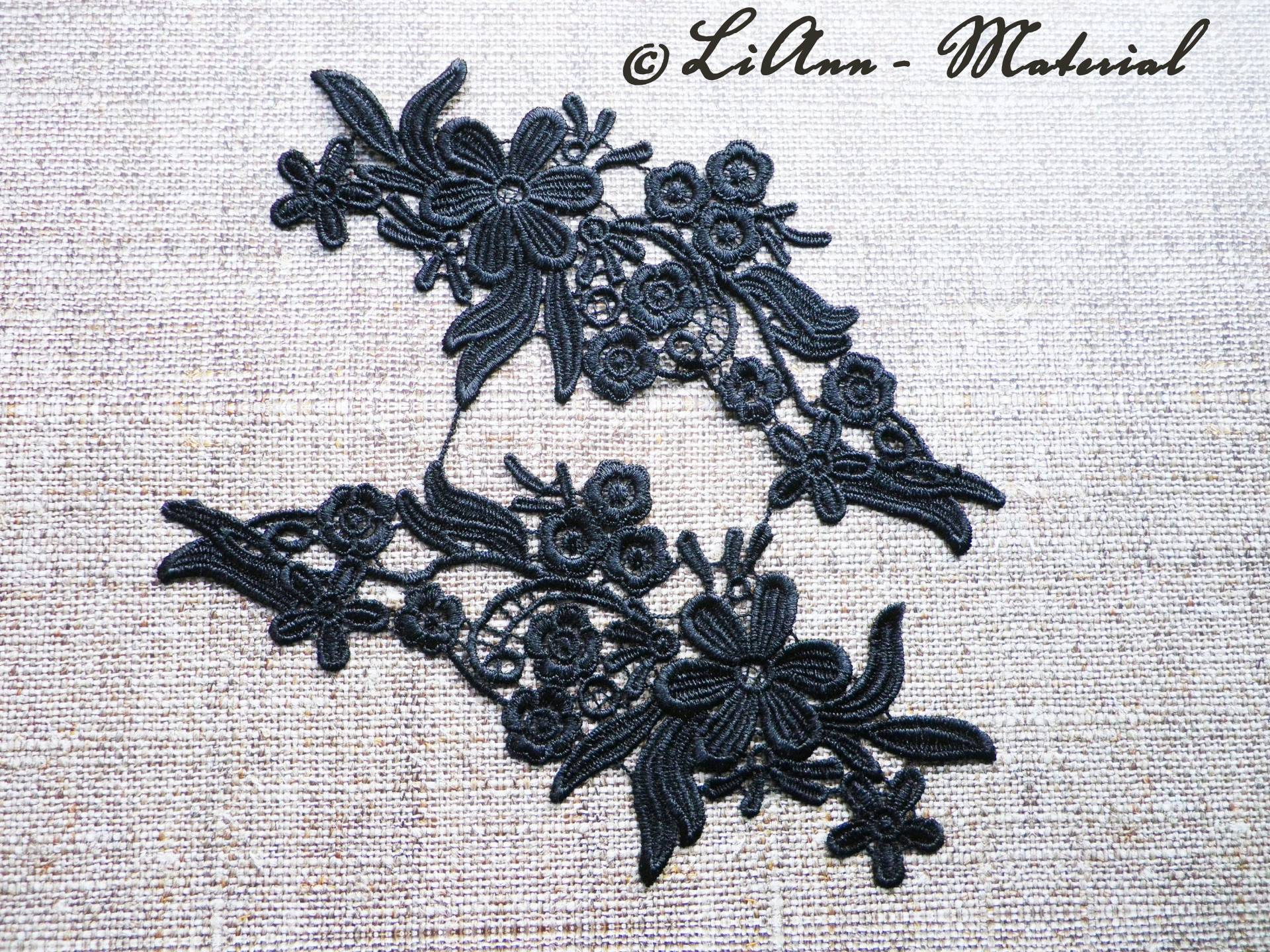 2 Große Schwarze Applikation Blumenranke 2 Große Schwarze Applikation Blumenranke von LiAnnMaterial