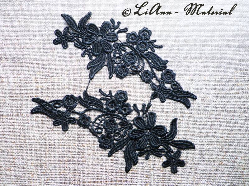 2 Große Schwarze Applikation Blumenranke 2 Große Schwarze Applikation Blumenranke von LiAnnMaterial