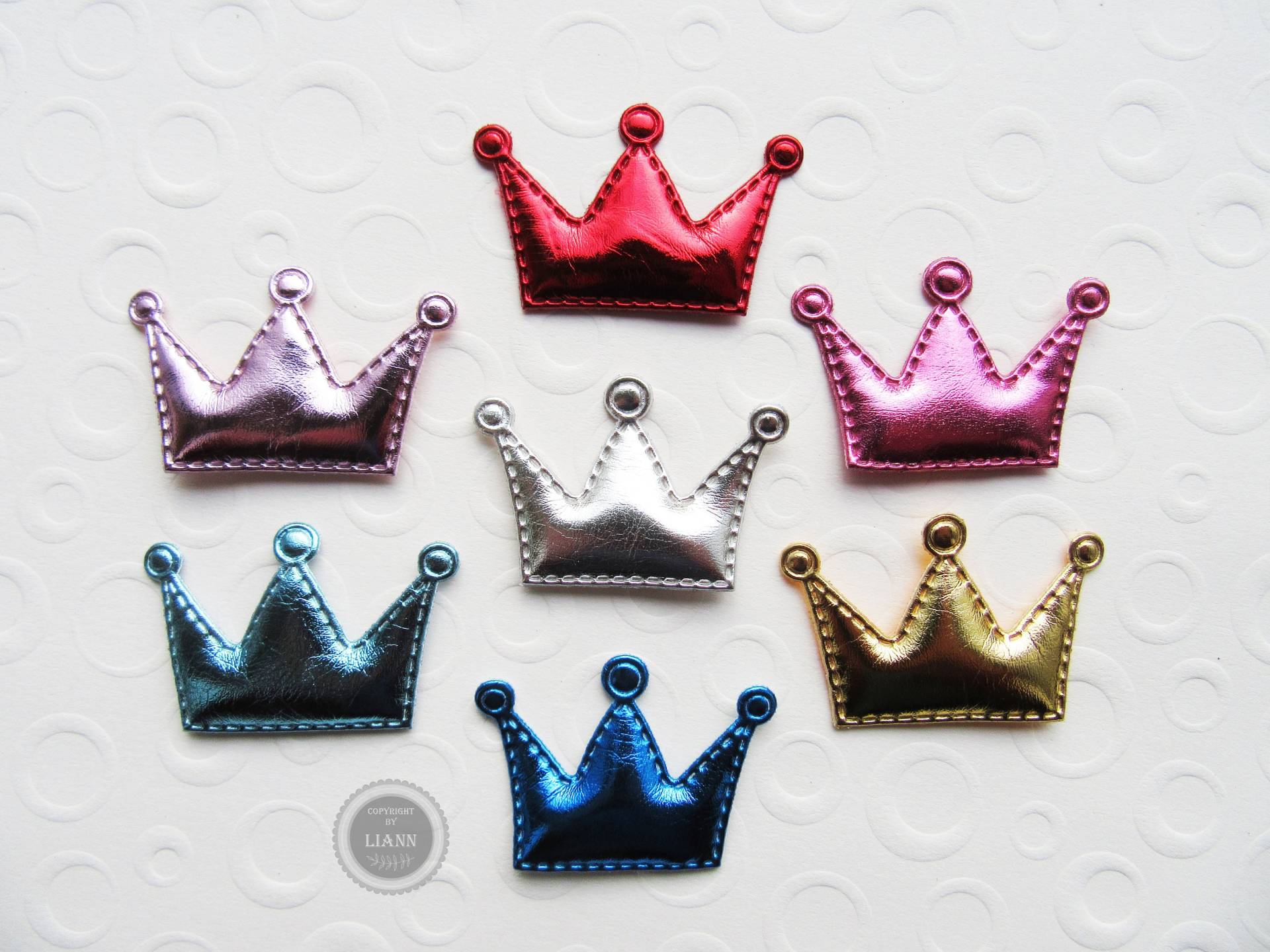 6 Kleine Applikationen Krönchen, Farben von LiAnnMaterial