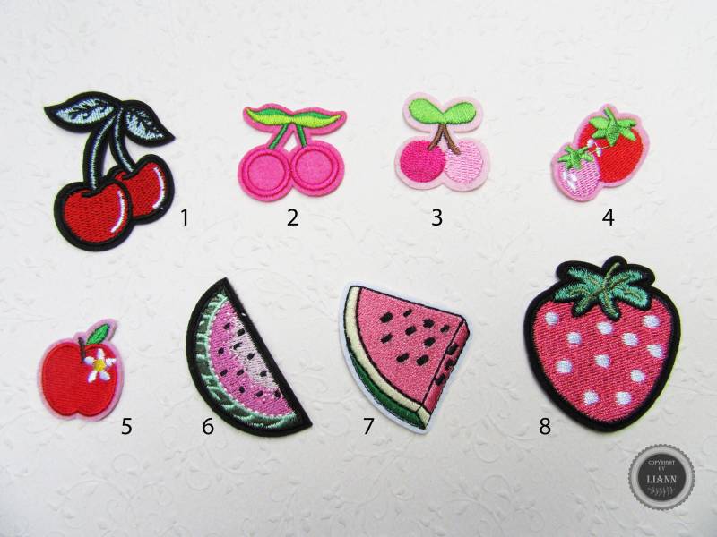 Ab 1, 10 Euro 1 Bügelbild Applikation Kirschen, Erdbeeren, Melonen, Apfel Auswahl Ab 1, 10 Euro 1 Bügelbild Applikation Kirschen, Erdbeeren, Melonen, Apfel Auswahl von LiAnnMaterial