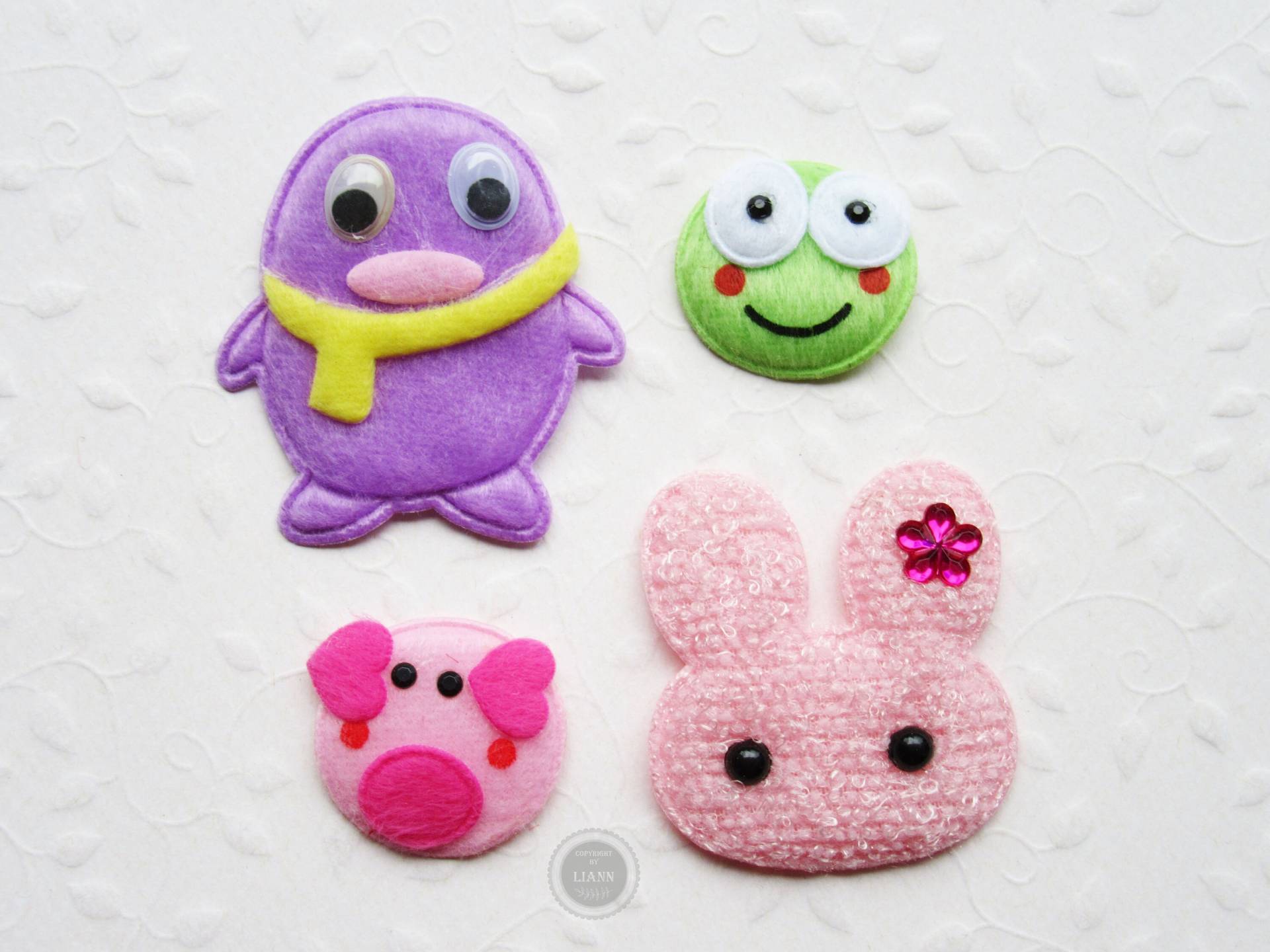 Ab 1, 10 Euro 2 Oder 4 Kleine Applikationen Pinguin, Frosch, Schwein, Häschen Gemischt Ab 1, 10 Euro 2 Oder 4 Kleine Applikationen Pinguin, Frosch, Schwein, Häschen Gemischt von LiAnnMaterial