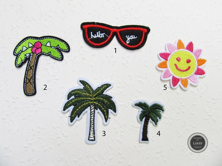 Ab 1, 25 Euro 1 Bügelbild Applikation, Auswahl Sonne, Sonnenbrille, Palme Ab 1, 25 Euro 1 Bügelbild Applikation, Auswahl Sonne, Sonnenbrille, Palme von LiAnnMaterial