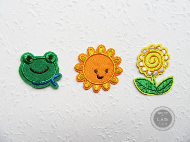 Ab 1, 50 Euro 1 Bügelbild Applikation Sonne, Blume Oder Frosch Ab 1, 50 Euro 1 Bügelbild Applikation Sonne, Blume Oder Frosch von LiAnnMaterial