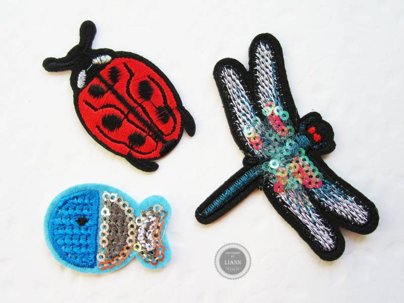 Ab 1, 55 Euro 1 Bügelbild Applikation Fisch, Libelle Oder Marienkäfer, Teils Mit Pailletten Ab 1, 55 Euro 1 Bügelbild Applikation Fisch, Libelle Oder Marienkäfer, Teils Mit Pailletten von LiAnnMaterial