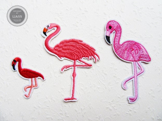 Ab 1, 70 Euro 1 Bügelbild Applikation Flamingo, Auswahl von LiAnnMaterial