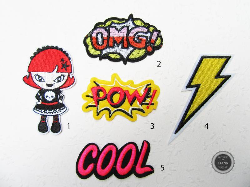 Ab 1, 75 Euro 1 Bügelbild Applikation Comic, Auswahl von LiAnnMaterial