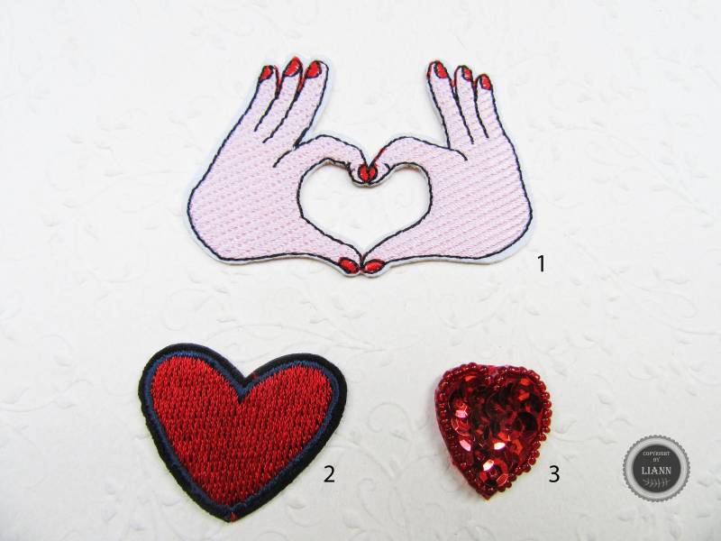 Ab 1 Euro Bügelbild/1 Aufnäher Applikation Herz, Auswahl Ab 1 Euro Bügelbild/1 Aufnäher Applikation Herz, Auswahl von LiAnnMaterial
