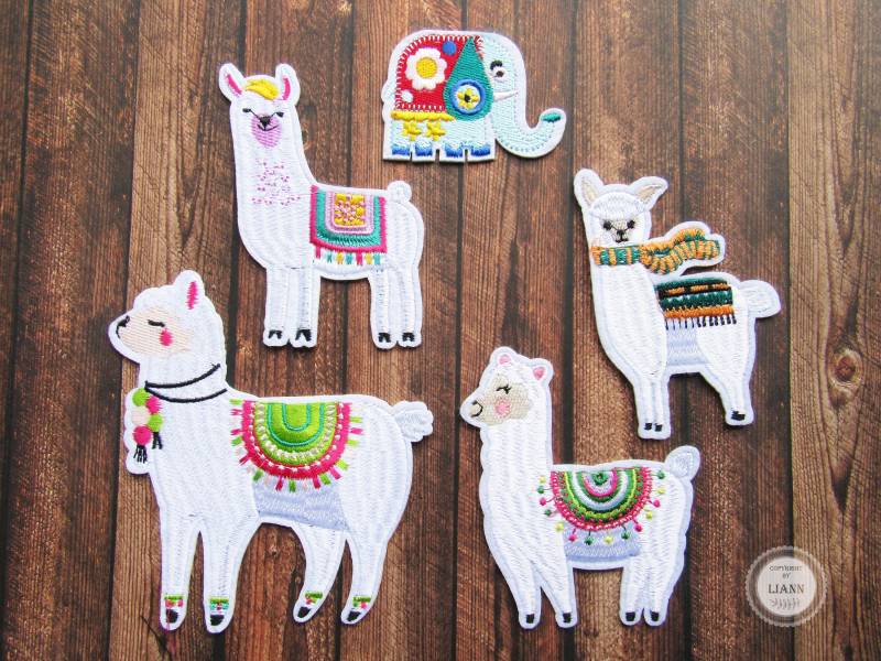 Ab 2, 10 Euro 1 Bügelbild Applikation Lama, Alpaka Oder Elefant - Auswahl von LiAnnMaterial