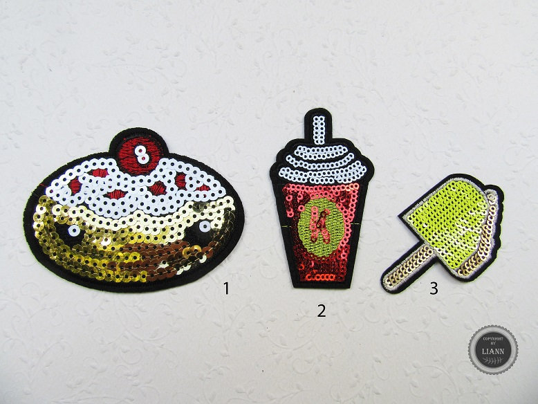 Ab 2 Euro 1 Applikation Mit Pailletten, Auswahl Eis Am Stiel, Muffin, Milchshake Ab 2 Euro 1 Applikation Mit Pailletten, Auswahl Eis Am Stiel, Muffin, Milchshake von LiAnnMaterial