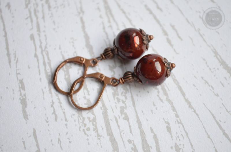 Ohrringe - Rotbraun von LiAnnSchmuck