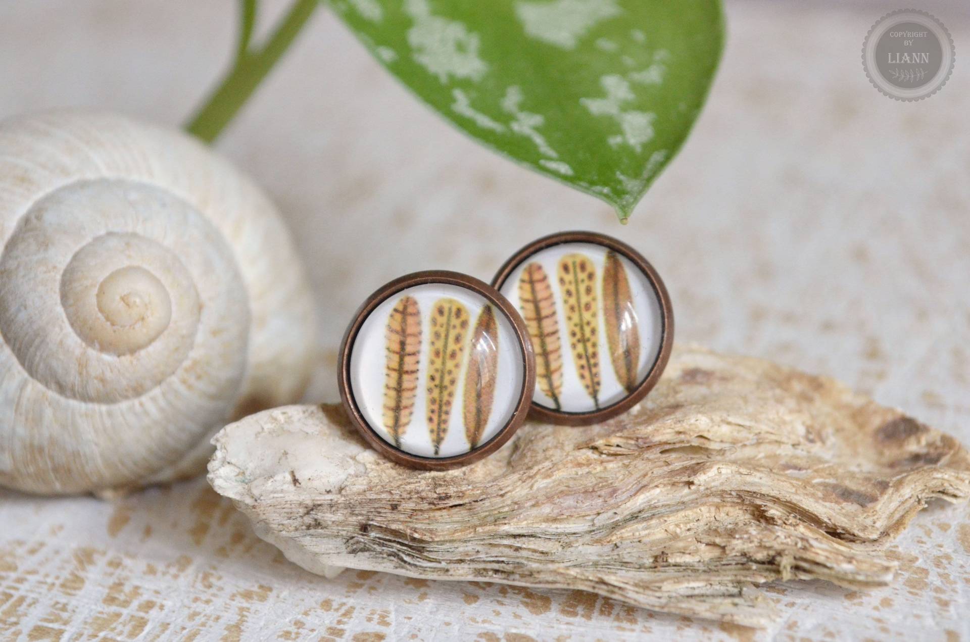 Ohrstecker - Drei Federchen | 14 Mm von LiAnnSchmuck