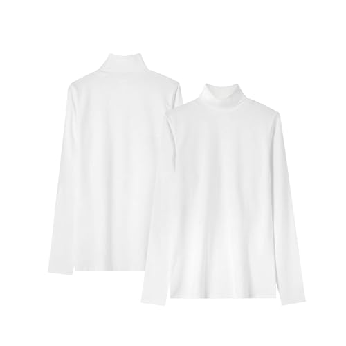 LiKing Rollkragenpullover Damen Baumwolle Basic Langarmshirt Damen Turtleneck Oberteil Tops High Collar Slim Fit T-Shirt Top for Autumn Winter 2er Pack Weiß 2XL 6351WH LiKing Rollkragenpullover Damen Baumwolle Basic Langarmshirt Damen Turtleneck Oberteil Tops High Collar Slim Fit T-Shirt Top for Autumn Winter 2er Pack Weiß 2XL 6351WH von LiKing