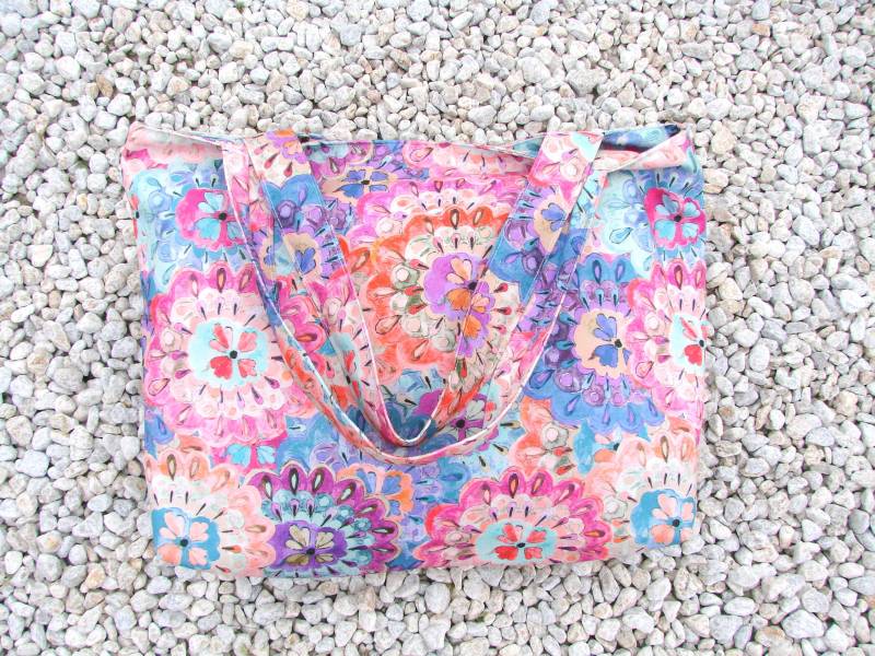 Boho Tasche Stoff Bunte Wochenend-Tasche Mit Reißverschluss Große Alltagstasche Progect Strandtasche von LiLaChicandLovely