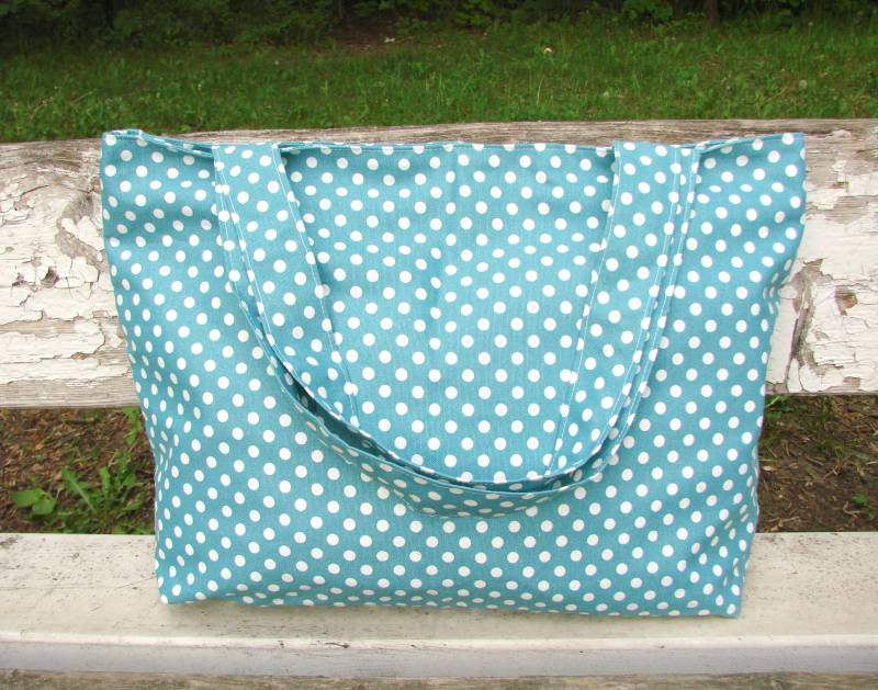 Stoffbeutel Blau Tasche Gepunktet Strandtasche Geschenk Für Mutter Türkis Reißverschlusstasche Große Wochenendtasche Tote Stoffbeutel Blau Tasche Gepunktet Strandtasche Geschenk Für Mutter Türkis Reißverschlusstasche Große Wochenendtasche Tote von LiLaChicandLovely