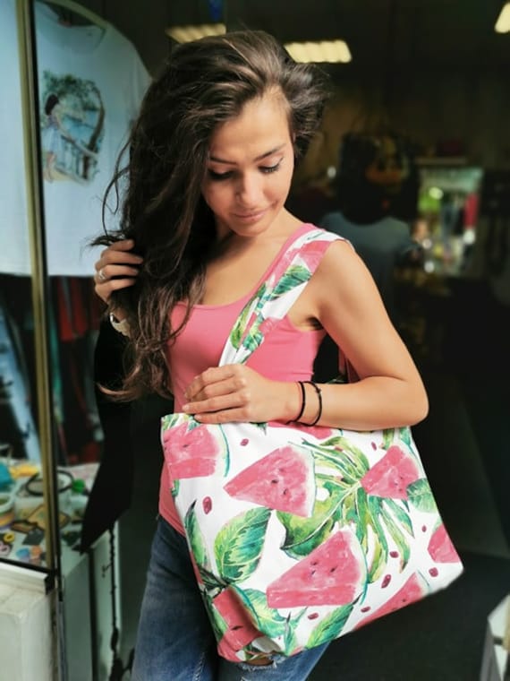 Wassermelonen Tasche Wochenendtasche Sommertasche Groß Sommergeschenk Valentinstag Geschenk Für Mutter Jeden Tag Freundin von LiLaChicandLovely