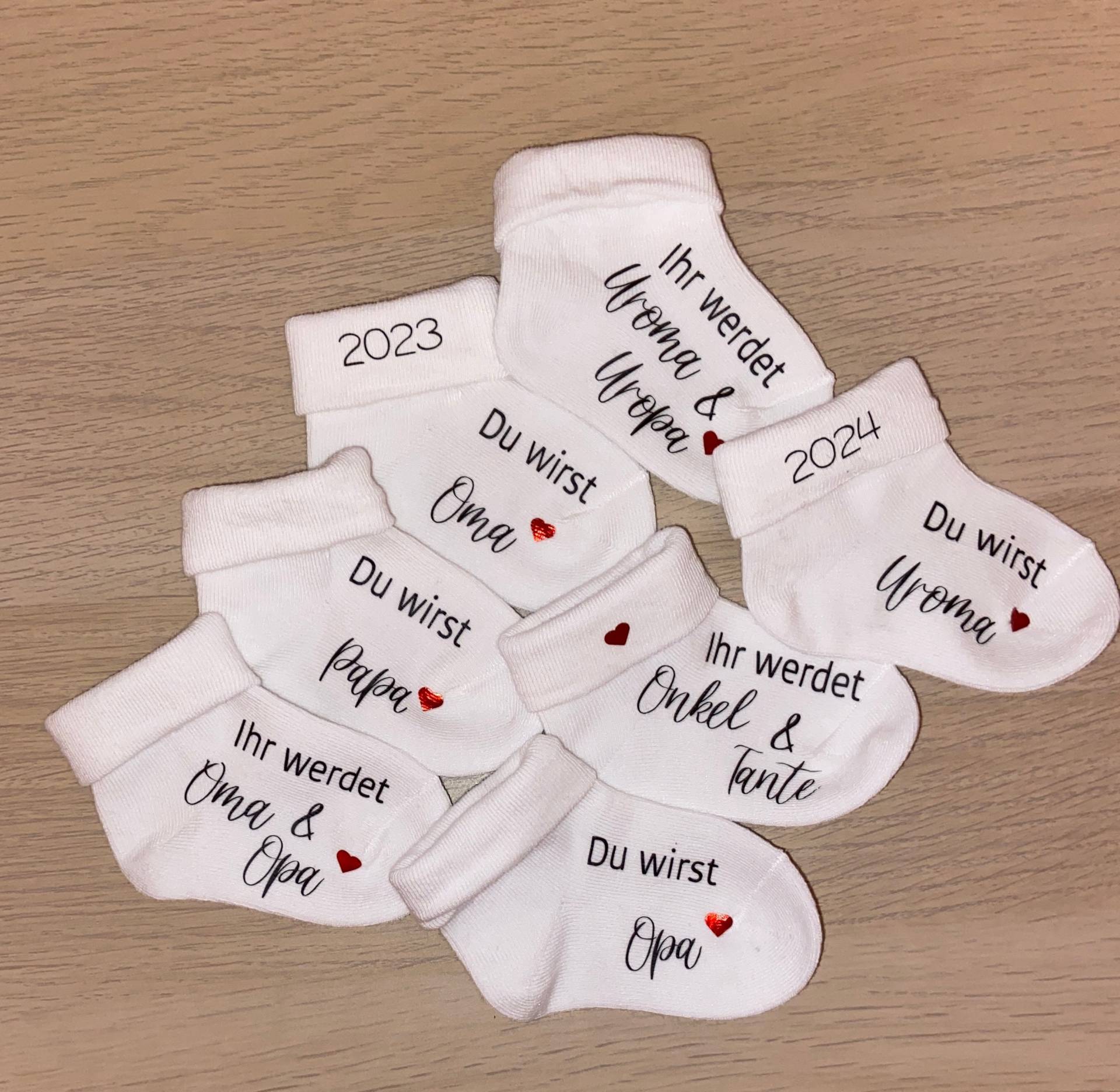 Babysocke Mit Botschaft/ Du Wirst Papa, Oma, Opa/Schwangerschaftsankündigung Socke Personalisiert Baby von LiLaFe