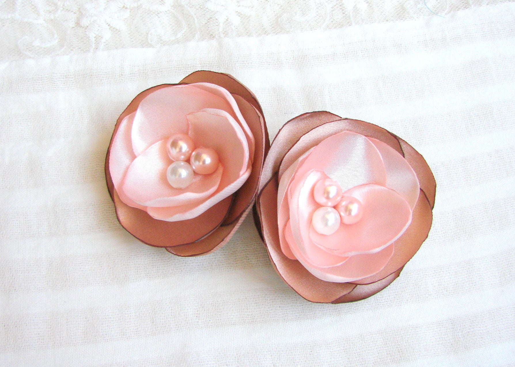 Blush Rosa Schuhclips Dusky Pink Schuhzubehör Braut Hochzeit Brautjungfer von LiLaGarden