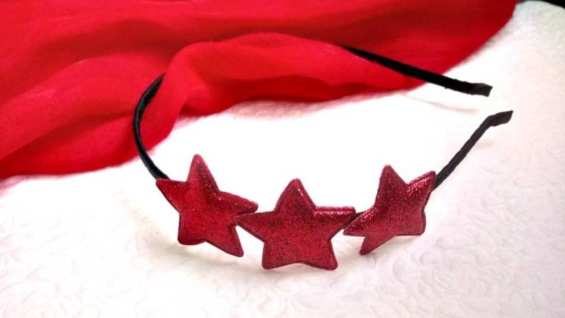 Rot Sterne Stirnband Mädchen Weihnachten Fascinator Glitzer Erwachsene von LiLaGarden