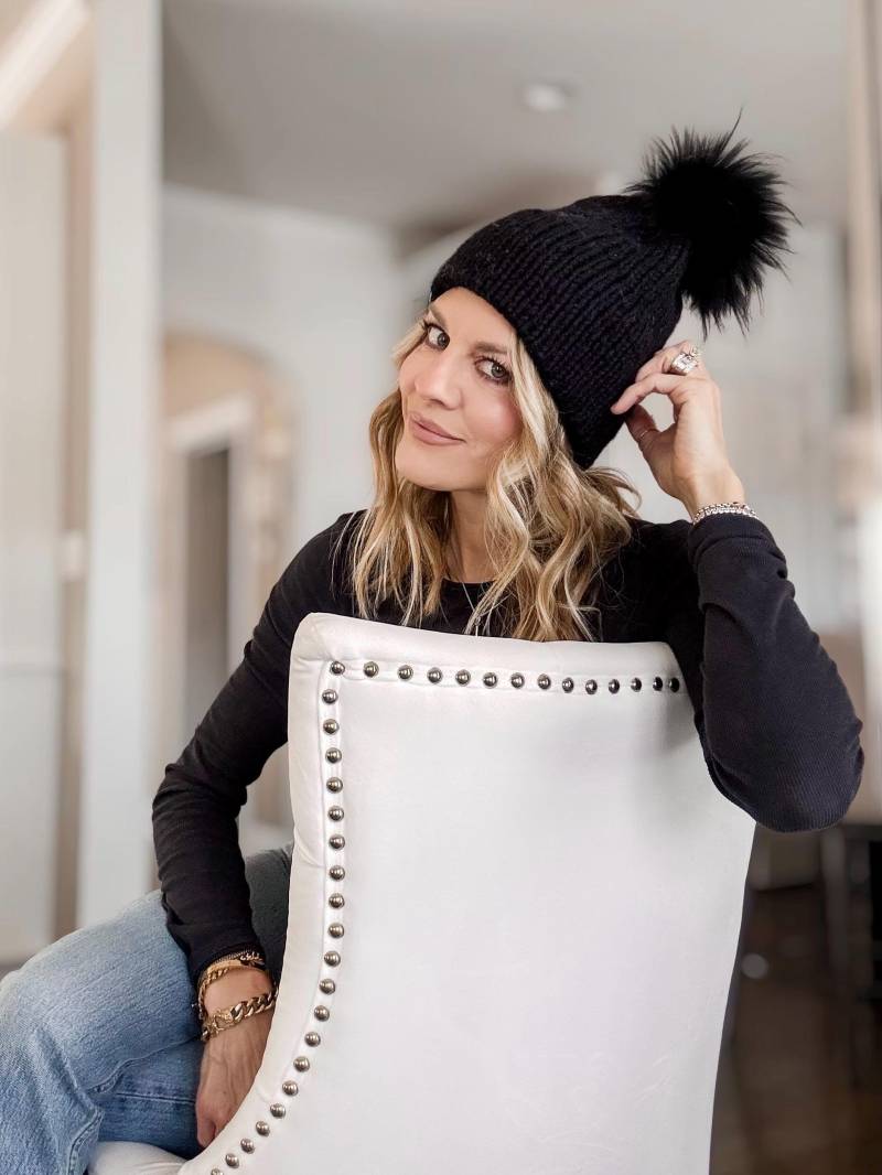 Doppelrand Strickmütze Mit Abnehmbarem Fellbommel | Das Berretto Versandfertig von LiLiKnits