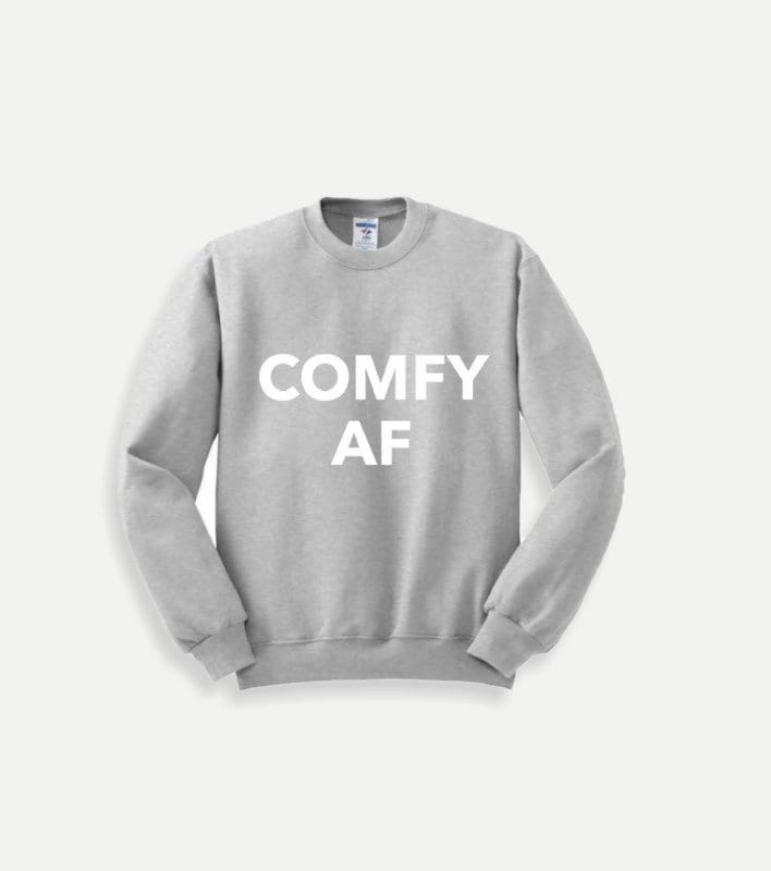 Rundhals-Sweatshirt Mit Rundhalsausschnitt | Comfy Af Grau/Weiß von LiLiKnits