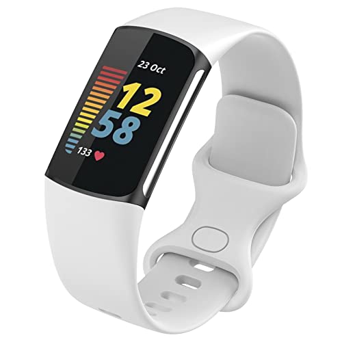 LiLuLa Armband kompatibel mit Fitbit Charge 5 Armband, Weiches Silikon Sport Ersatzband Verstellbares Uhrenarmband Armbänder für Fitbit Charge 5 Activity Tracker für Damen Herren von LiLuLa