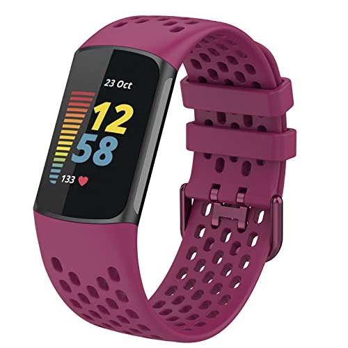 LiLuLa Kompatibel mit Fitbit Charge 5 Armband für Damen Herren, Atmungsaktives weiches Silikon verstellbares Ersatz-Sportarmband für Fitbit Charge 5 Armbandzubehör – Mehrfarbig 1,3 oder 10 Pack von LiLuLa