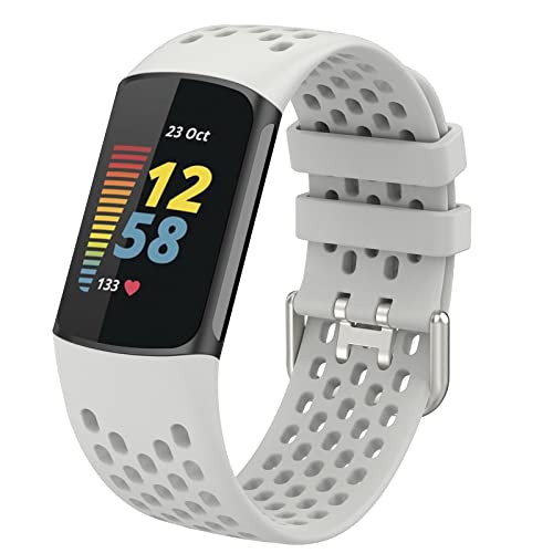 LiLuLa Kompatibel mit Fitbit Charge 5 Armband für Damen Herren, Atmungsaktives weiches Silikon verstellbares Ersatz-Sportarmband für Fitbit Charge 5 Armbandzubehör – Mehrfarbig 1,3 oder 10 Pack von LiLuLa