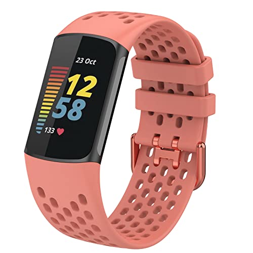 LiLuLa Kompatibel mit Fitbit Charge 5 Armband für Damen Herren, Atmungsaktives weiches Silikon verstellbares Ersatz-Sportarmband für Fitbit Charge 5 Armbandzubehör – Mehrfarbig 1,3 oder 10 Pack von LiLuLa