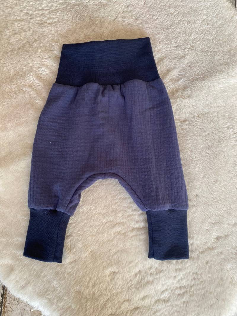 Pumphose Musselin Uni Dunkelblau von LiMeLaden