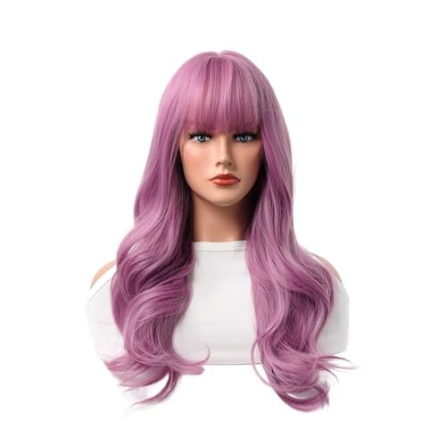 LiMinM 65–70 cm große Damen-Perücke mit langem lockigem Haar, violett-braun LiMinM 65–70 cm große Damen-Perücke mit langem lockigem Haar, violett-braun von LiMinM