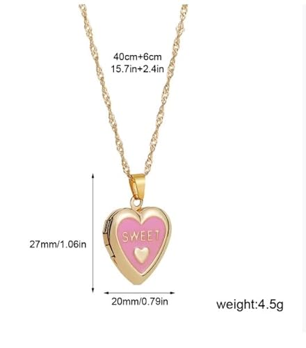 LiMinM 18 Karat, modische Halskette mit zu öffnendem Bilderrahmen-Anhänger, Schlüsselbeinkette for Damen, Schmuck als Geschenk.(T130) von LiMinM