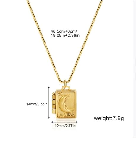 LiMinM 18 Karat, modische Halskette mit zu öffnendem Bilderrahmen-Anhänger, Schlüsselbeinkette for Damen, Schmuck als Geschenk.(T131) von LiMinM