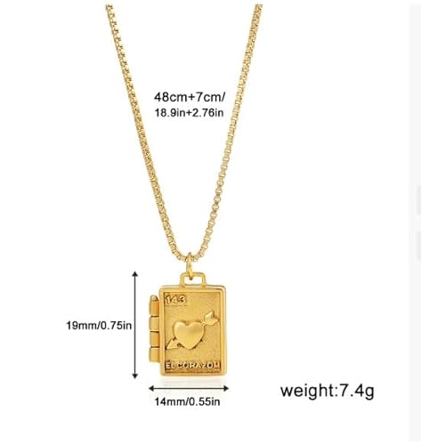 LiMinM 18 Karat, modische Halskette mit zu öffnendem Bilderrahmen-Anhänger, Schlüsselbeinkette for Damen, Schmuck als Geschenk.(T133) von LiMinM