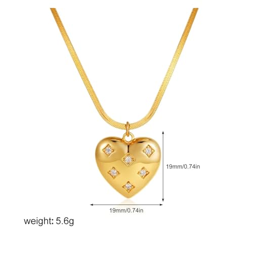 LiMinM 18-karätige Kettenhalskette mit quadratischem Anhänger aus Edelstahl, Modeschmuck for Damen.(T180 6) von LiMinM