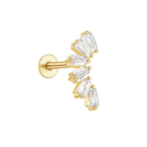 LiMinM Damen-Ohrringe mit Zirkon-Blumen-Motiv, S925-Ohrstecker(Golden#5) von LiMinM