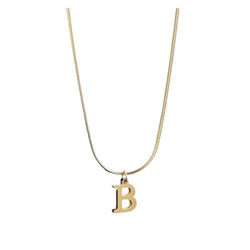 LiMinM Edelstahl-Buchstabenkette, AZ-Buchstabenkette, Anhänger, Schmuck, geeignet for Frauen(B) von LiMinM